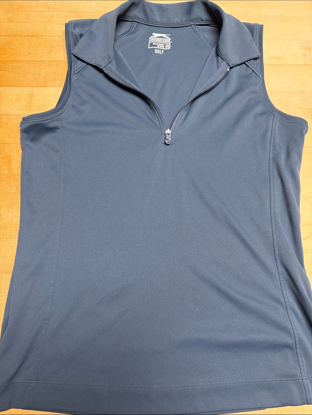 Slazenger Sleeveless Zip Mock Neck Top - Navy Blue